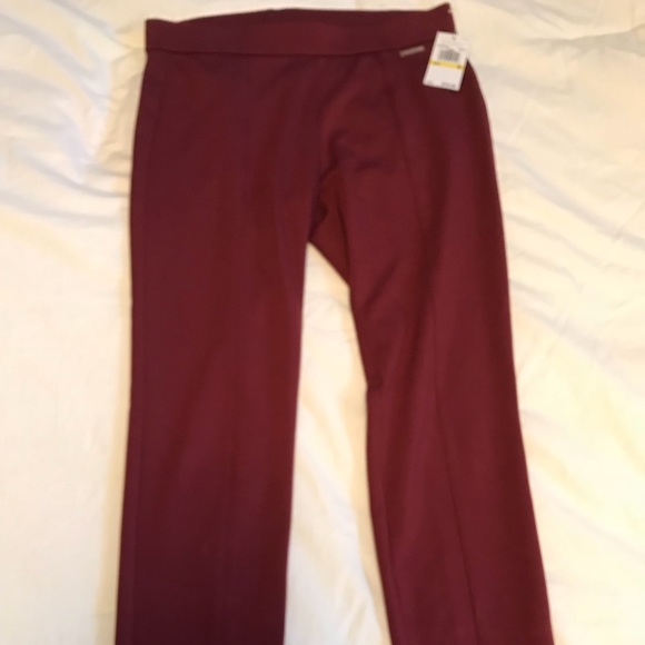 NWT Michael Kors Burgundy skinny knit pants - Picture 3 of 5